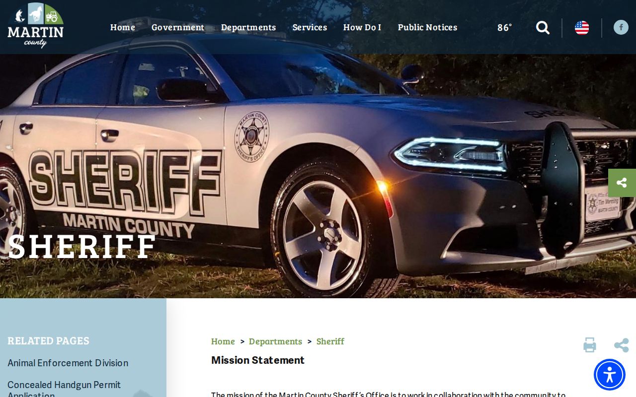 Martin County Sheriff’s Office release-record contact and search page